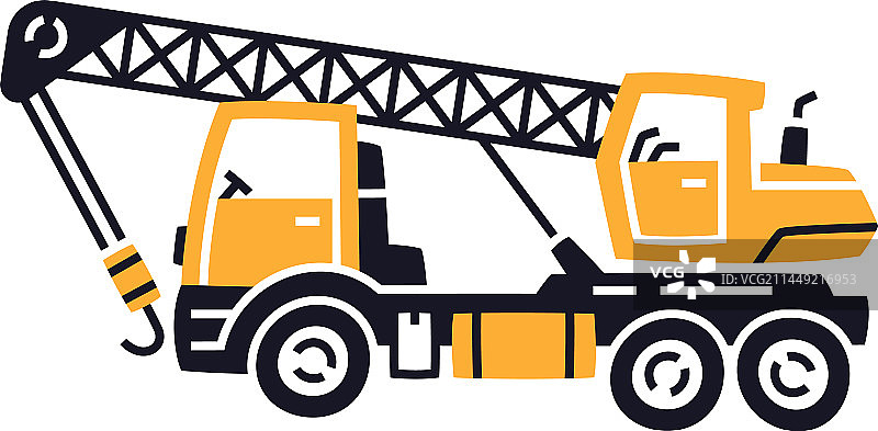 黄色起重机：建筑设备图片素材