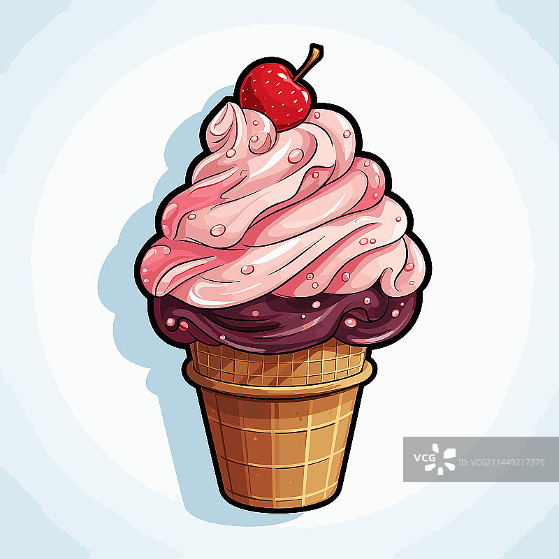 手绘卡通冰淇淋涂鸦图片素材
