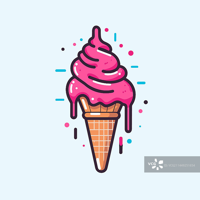 手绘卡通冰淇淋涂鸦图片素材