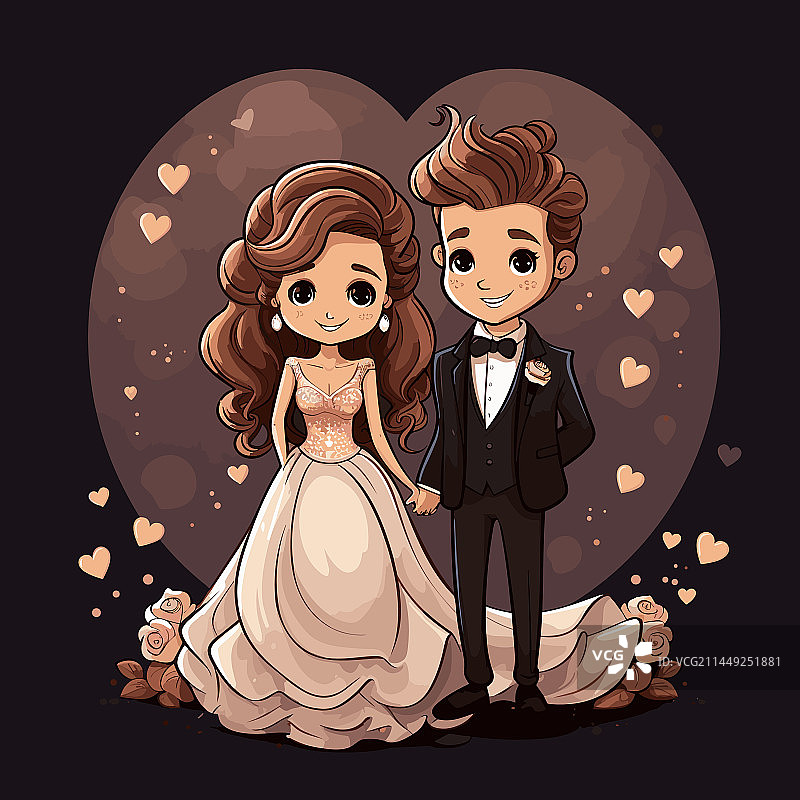 手绘漫画婚礼涂鸦风格图片素材