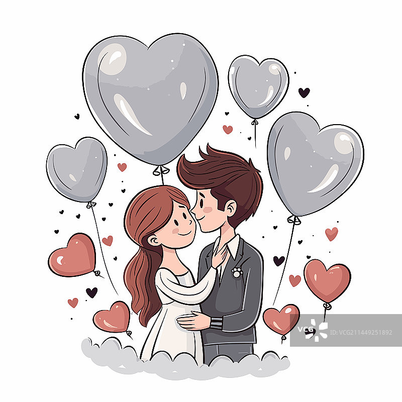 手绘漫画婚礼涂鸦风格图片素材