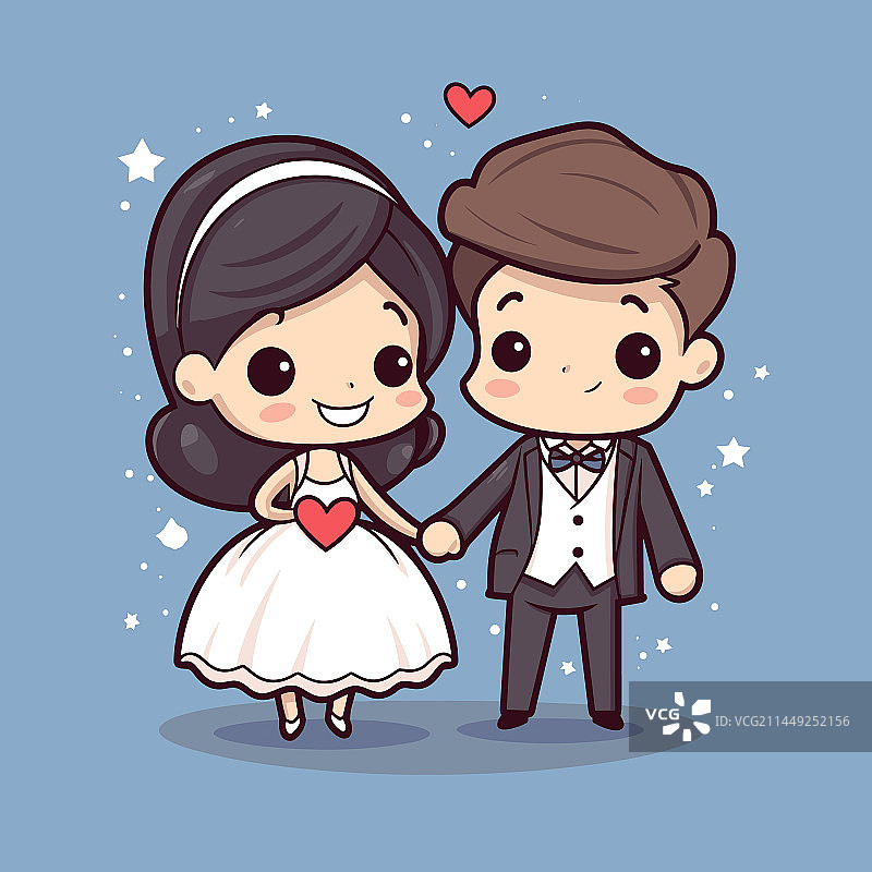 手绘漫画婚礼涂鸦风格图片素材