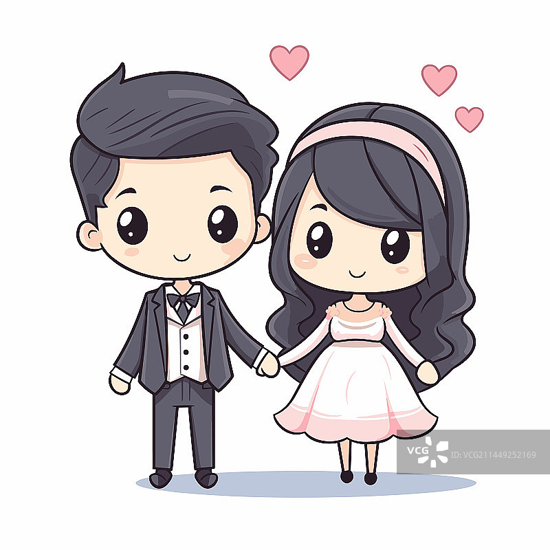 手绘漫画婚礼涂鸦风格图片素材