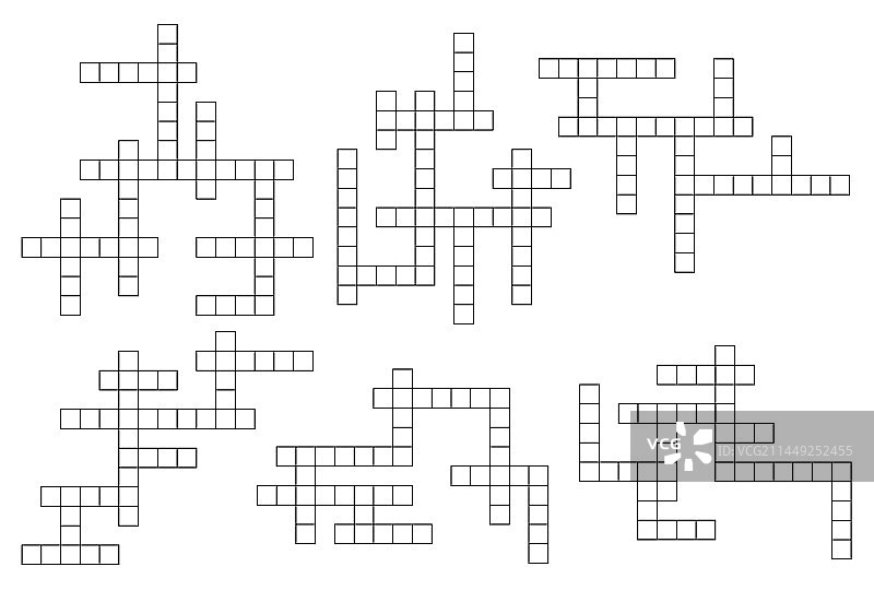 填字游戏网格文字问答布局模板图片素材