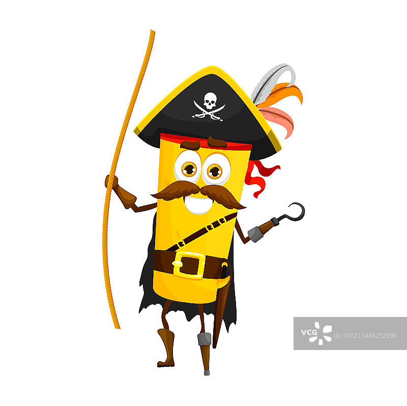 卡通意大利通心卷面海盗角色图片素材