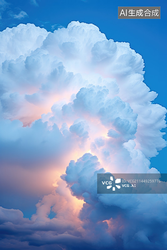 【AI数字艺术】高空积云中的雷暴图片素材