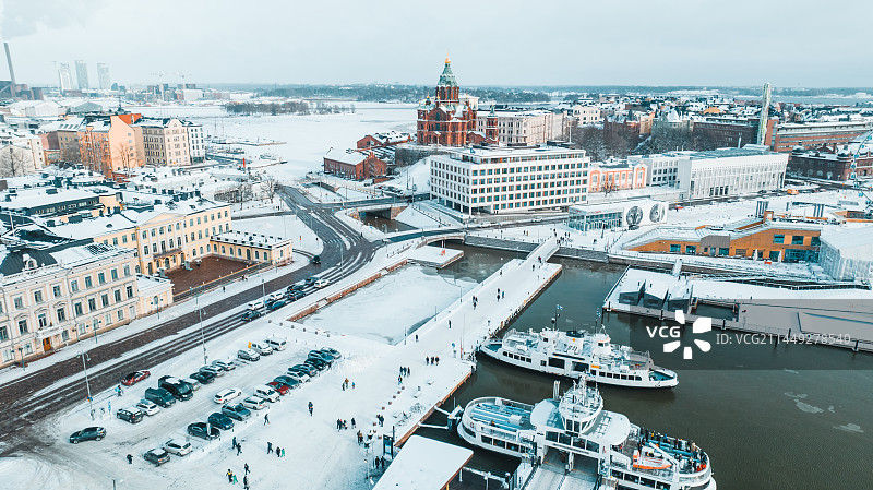 芬兰首都赫尔辛基冬图片素材
