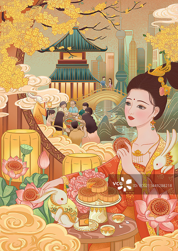 中秋月饼包装设计图片素材