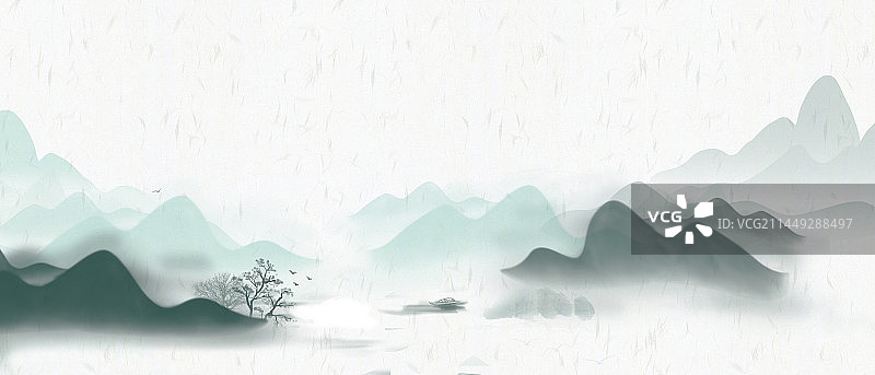 水墨画山水背景图片素材