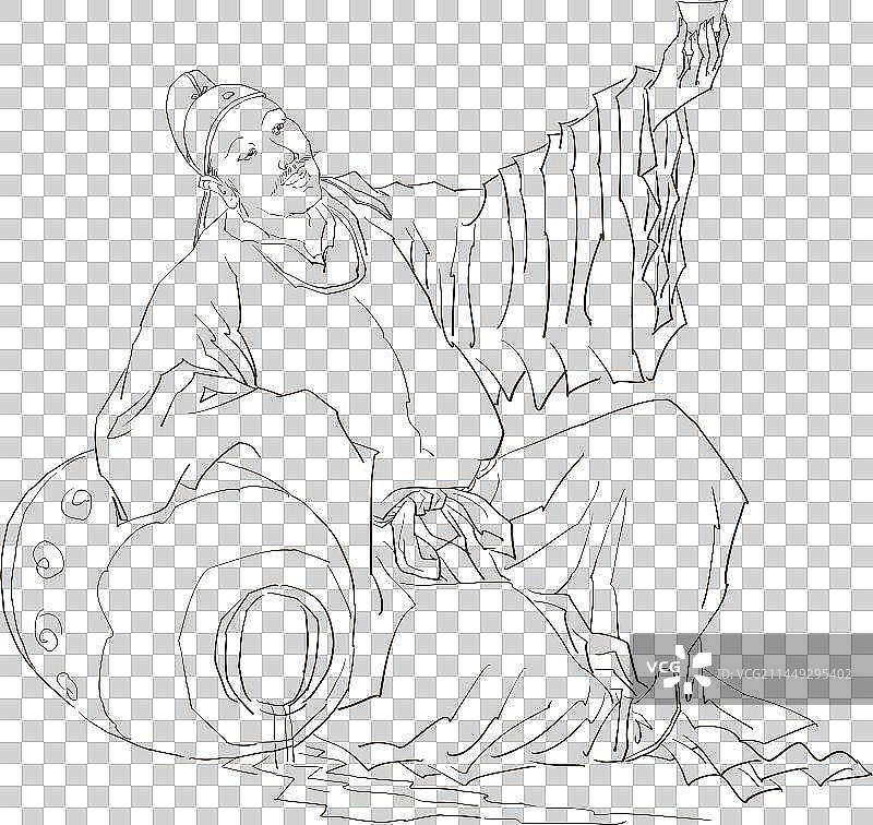 举杯邀明月喝醉酒的古人李白人物元素图片素材