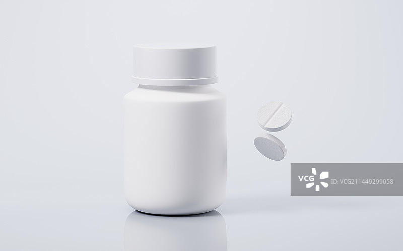 白色药瓶3D渲染图片素材