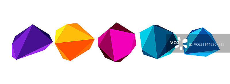 抽象低聚石设计几何三维图片素材