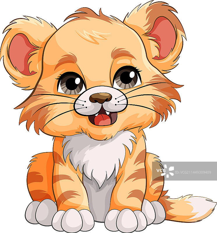 可爱的小老虎卡通形象图片素材