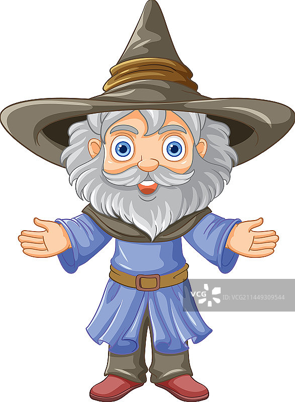 戴着帽子留着长胡子的老巫师图片素材