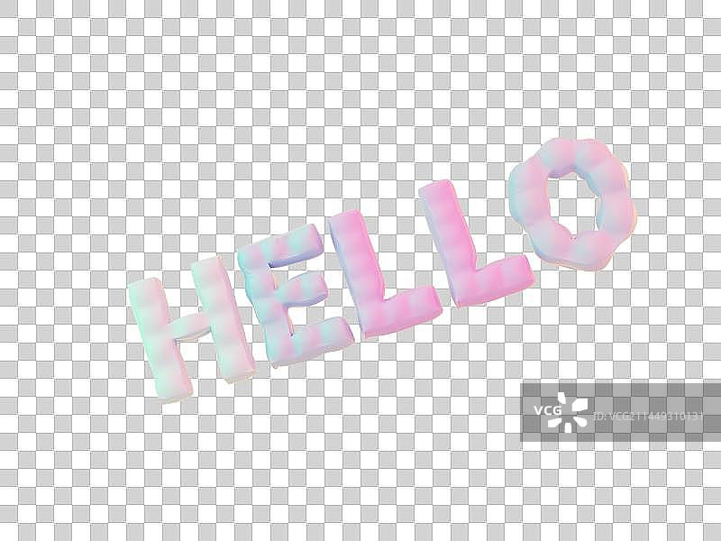 3D渲染卡通渐变膨胀风字母数字图片素材