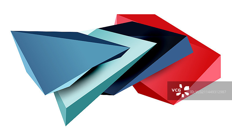 三维低多边形三角形几何设计图片素材