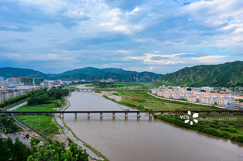 图门中朝边境风景图片素材