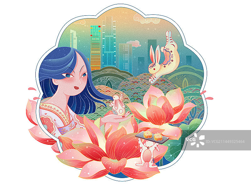 中国风中秋节插画图片素材