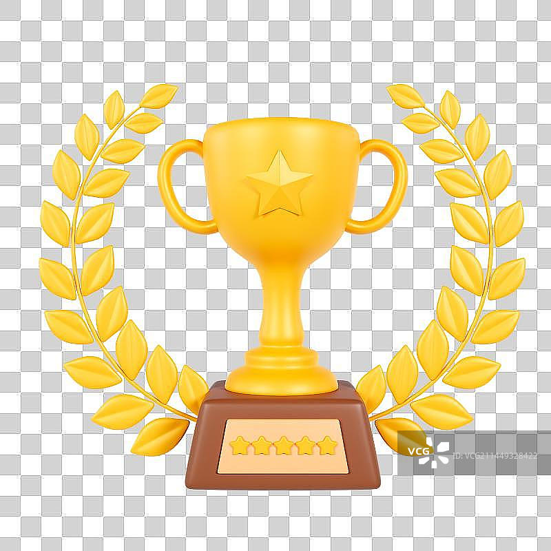 3D立体免抠奖杯金银铜奖牌元素图片素材