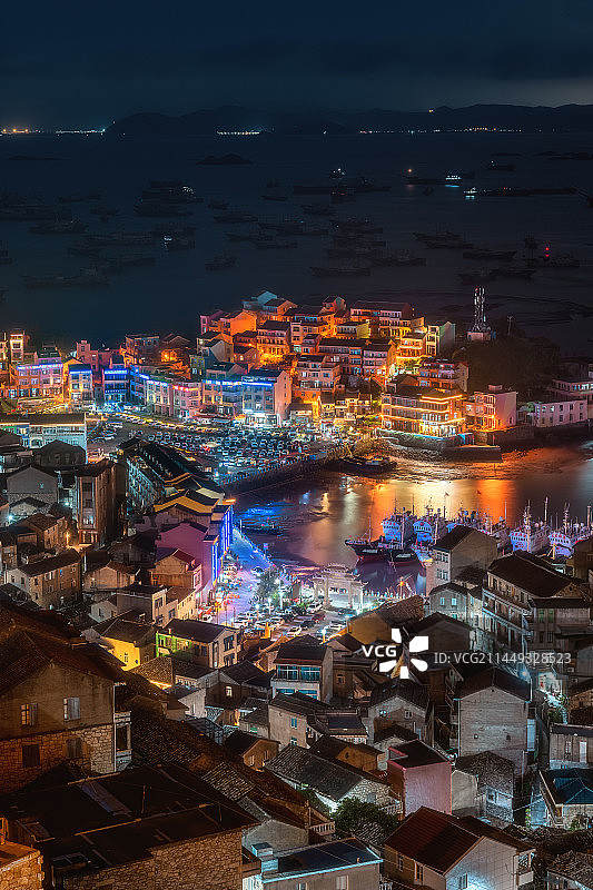 浙江台州温岭小箬村夜景图片素材