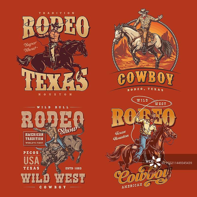 牛仔竞技表演海报图片素材