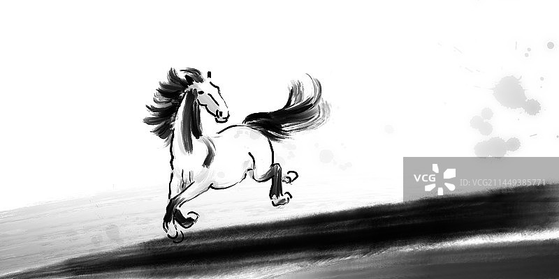 在晴空中跳跃的马的低角度视角图片素材