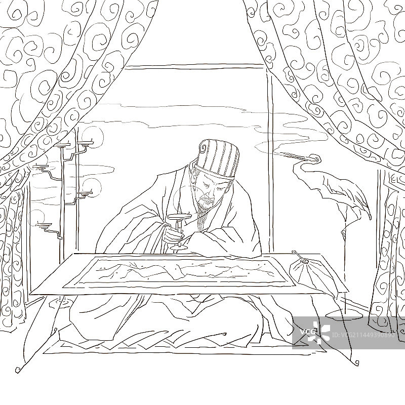 呕心沥血运筹帷幄的三国古代名人诸葛亮人物元素图片素材