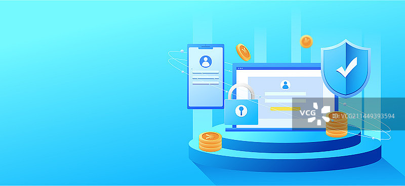 严防电信诈骗网络安全矢量插画海报图片素材