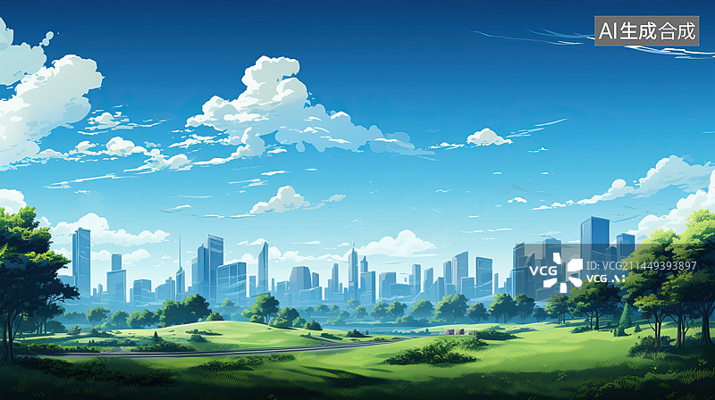 【AI数字艺术】城市风光景象，城市CBD中央商务区图片素材