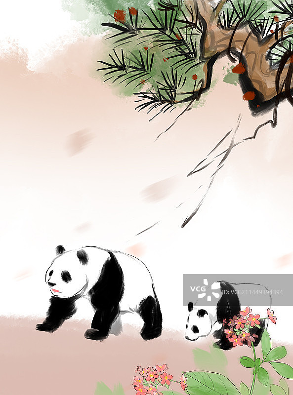 可爱的熊猫图片素材