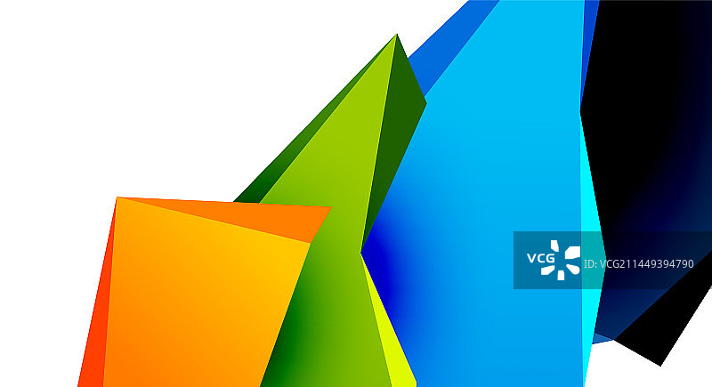 三维低多边形三角形几何设计图片素材