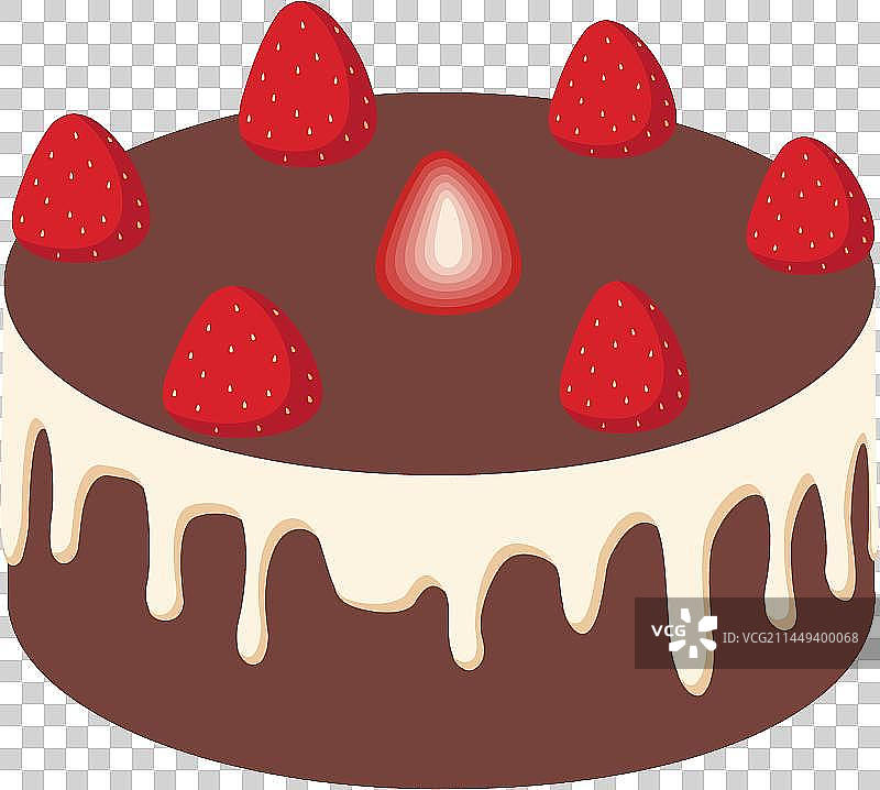 巧克力奶油草莓蛋糕图片素材