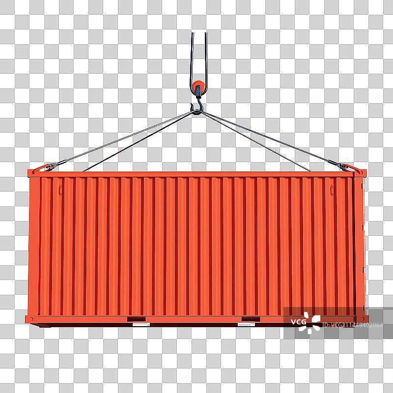 3D渲染吊起的集装箱免抠元素图片素材