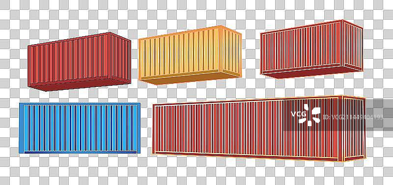 一带一路陆上丝绸之路矢量元素集装箱图片素材