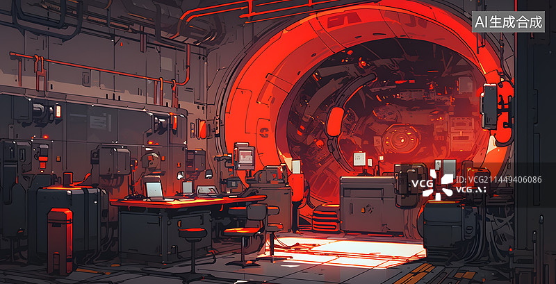 【AI数字艺术】卡通机械工厂图片素材