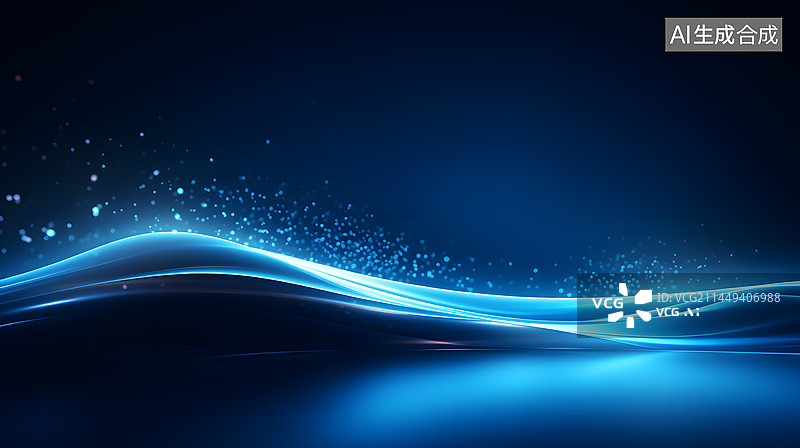 【AI数字艺术】流动线条科技感光斑背景桌面壁纸图片素材