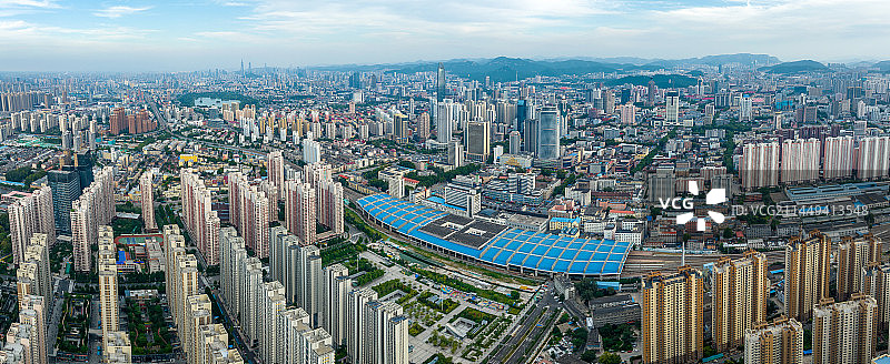 中国山东济南火车站航拍图片素材