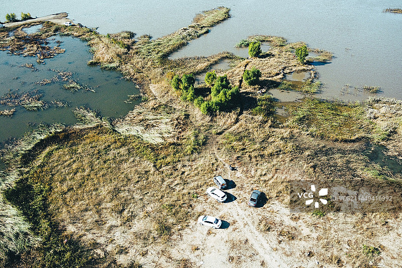 航拍哈尔滨松花江滨江湿地图片素材