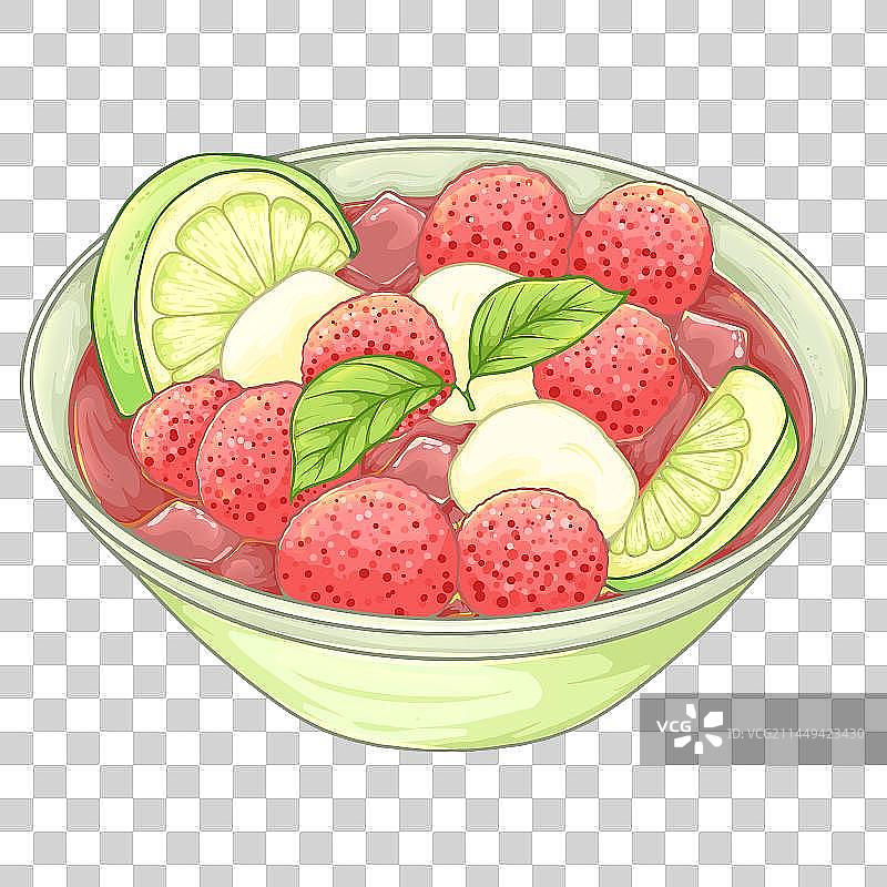 一碗水果冰粉图片素材