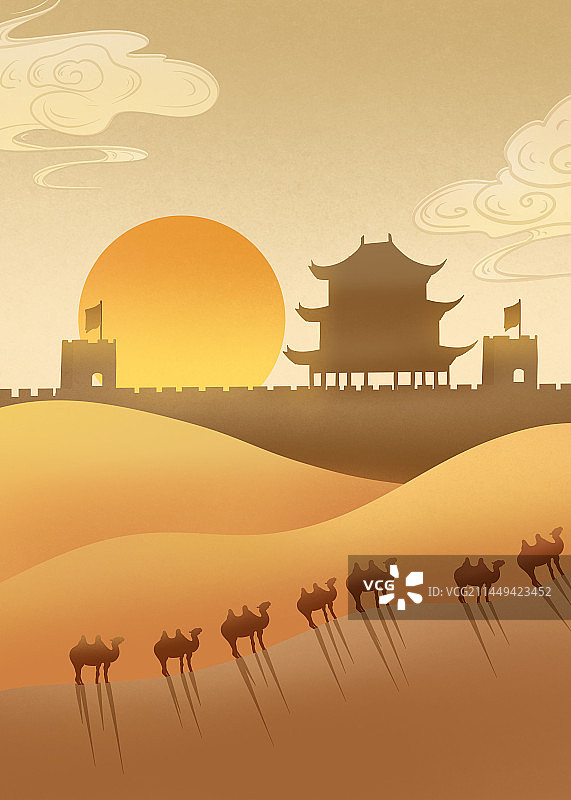 一带一路主题丝绸之路图片素材