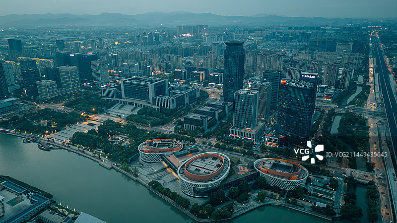 航拍镇海新城图片素材