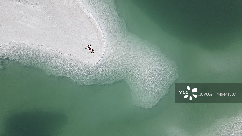 茫崖翡翠湖｜航拍｜2023.7图片素材