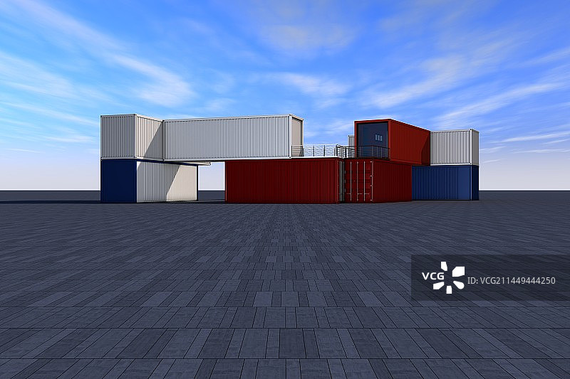 集装箱建筑户外道路平台图片素材