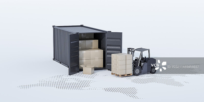 3D渲染高清航运集装箱主题插画图片素材