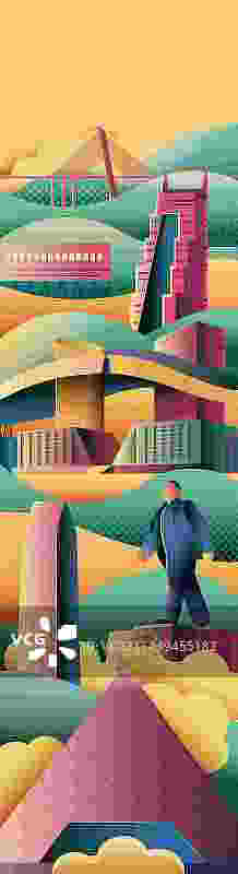 深圳著名建筑扁平插画图片素材
