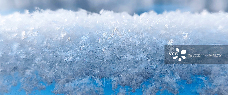 阳光下雪花特写图片素材