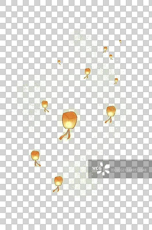 国风天灯中元节素材图片素材