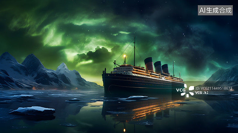 【AI数字艺术】航海游轮大型船图片素材