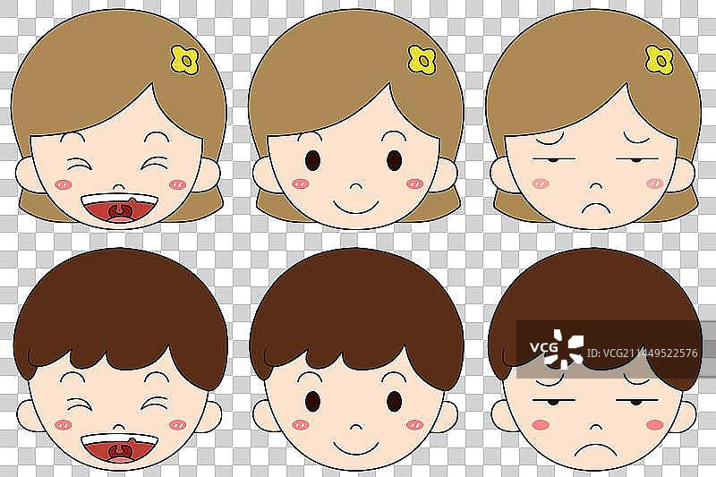卡通漫画插画小男孩小女孩头像图片素材