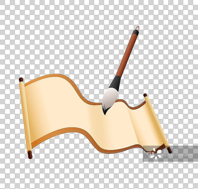 文房四宝毛笔纸张图片素材